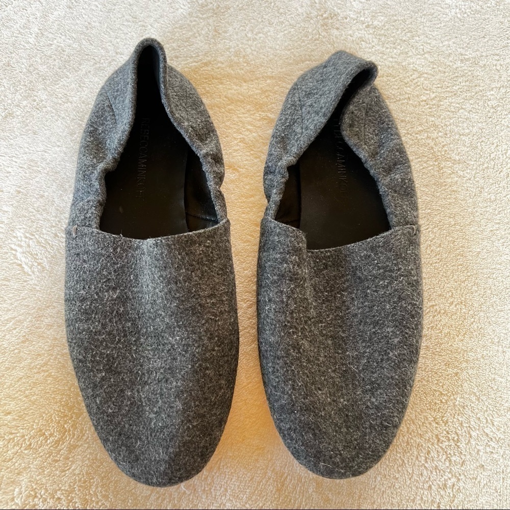 CLEARANCE REBECCA MINKOFF BABOUCHE GRAY WOOL LAGENLOOK FLATS LOAFERS SIZE 9.5